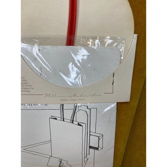 VINTAGE 90s GIFT BAG SET - Lot of 6 - Bag, Inserts, Lid, Tissue, Ribbon, Card - Picture 4 of 7